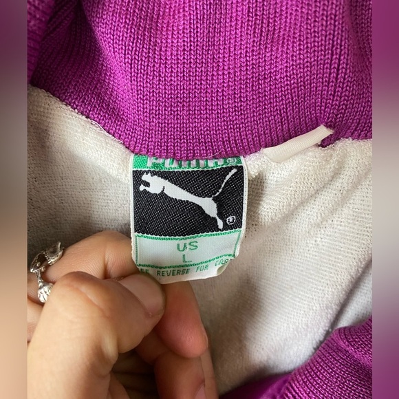 Vintage 80s 90s Puma Purple and Teal Pull Over Windbreaker Jacket Unisex Large - Picture 5 of 11